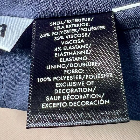 Ann Taylor's Navy Blue V-Neck Cap Sleeve Back Zip Sheath Dress - Picture 8 of 12